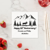 Gebirgs- und Elch 55. Hochzeitstag Serviette (Beispiel)
