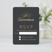 Gebirgsabenteuertypografie RSVP Karte (Stehend Vorderseite)