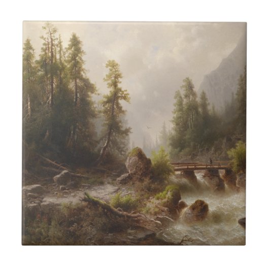 Gebirgsbach - Albert Rieger Fliese (Vorderseite)