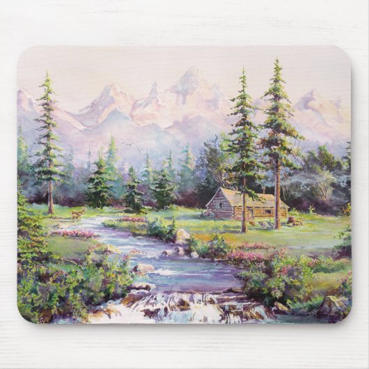 GEBIRGSBlockhaus durch SHARON SHARPE Mousepad (Vorne)