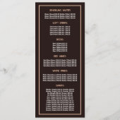 Gebirgsbraun, Restaurant Slimline Menükarte (Rückseite)