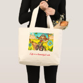 Gebirgsdiva-Radfahrer-Tasche Jumbo Stoffbeutel (Vorderseite (Produkt))