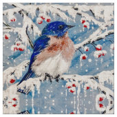 Gebirgsdrossel im Stechpalmen-Beeren-Gewebe Stoff (Nahaufnahme)