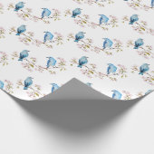 Gebirgsdrosseln auf Kirschblüte-Niederlassung Geschenkpapier (Ecke)