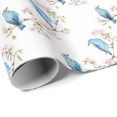 Gebirgsdrosseln auf Kirschblüte-Niederlassung Geschenkpapier (Rolleneckpunkt)