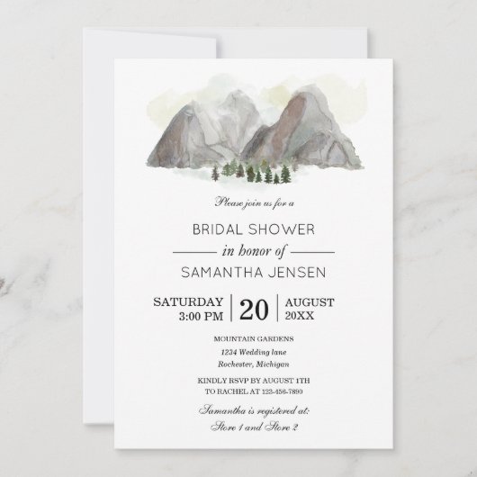 Gebirgsdusche Einladung (Vorderseite)