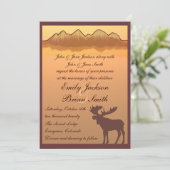 Gebirgselchsee-Reflexionshochzeit lädt ein Einladung (Stehend Vorderseite)