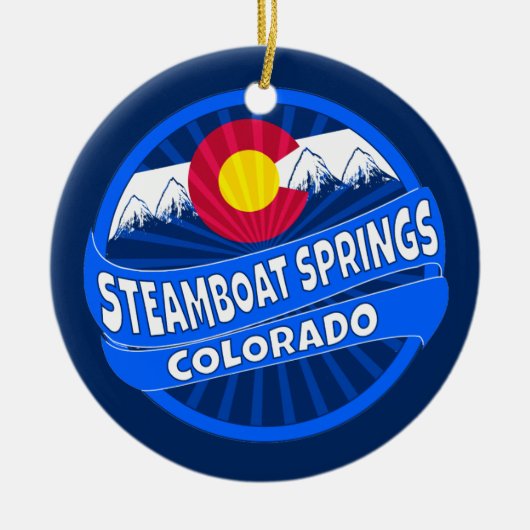 Gebirgsexplosionsverzierung Steamboat Springs Keramik Ornament (Vorne)