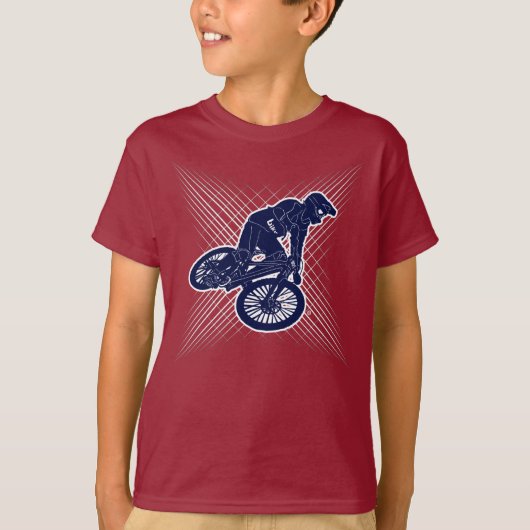 Gebirgsfahrrad-Junge scherzt T - Shirt (Vorderseite)