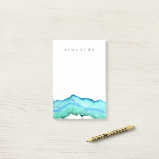 Gebirgsfarbe | INDIVIDUELLE NAME Post-it Klebezettel (Auf Schreibtisch)