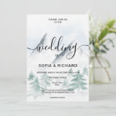 Gebirgsfarbe Rustikaler Tree Zielinvit Einladung (Stehend Vorderseite)