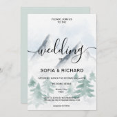 Gebirgsfarbe Rustikaler Tree Zielinvit Einladung (Vorne/Hinten)