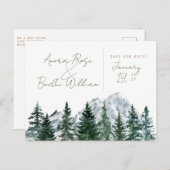 Gebirgsfarbe Save the Date Ankündigungspostkarte (Vorne/Hinten)