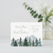 Gebirgsfarbe Save the Date Ankündigungspostkarte (Stehend Vorderseite)