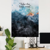 Gebirgsfarbenmalerei inspirierend Zitat Poster (Heimbüro)