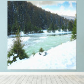 Gebirgsfluss im Winter Leinwanddruck (Insitu (Holzboden))