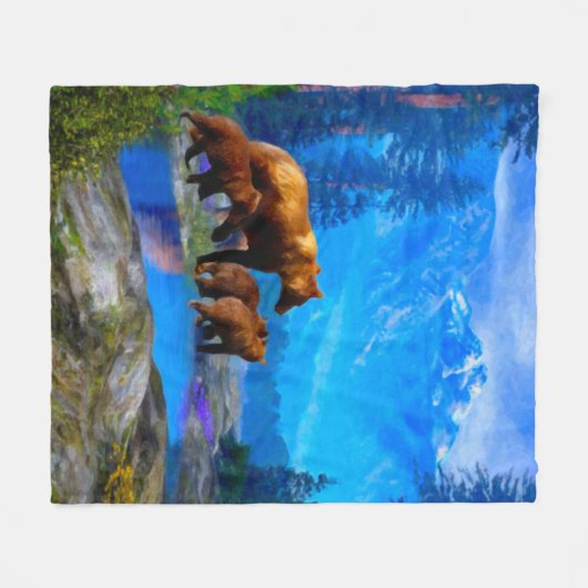 Gebirgsgrizzly-Bärn-Fleece-Decke Fleecedecke (Vorderseite (Horizontal))