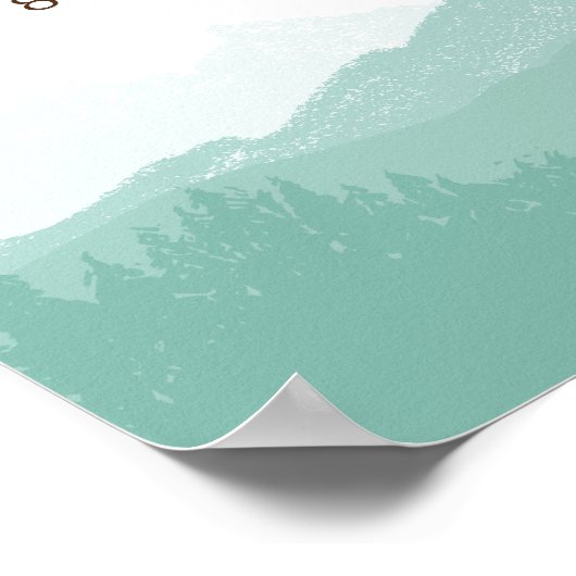 Gebirgsgrün | Personalisiertes Baby Birth Poster (Ecke)