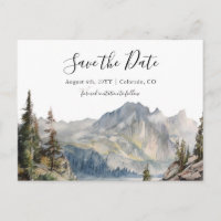 Gebirgshochzeit - See Save the Date Postkarte