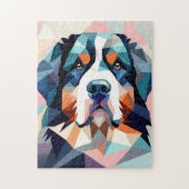 Gebirgshund mit bunten Kunstmotiven Puzzle (Vertikal)