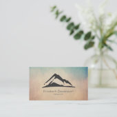 Gebirgsillustration in Schwarz Visitenkarte (Stehend Vorderseite)