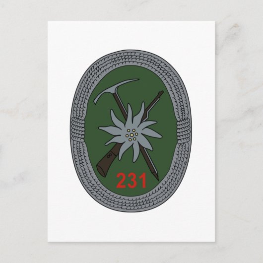 Gebirgsjagerbataillon 231 postkarte (Vorderseite)