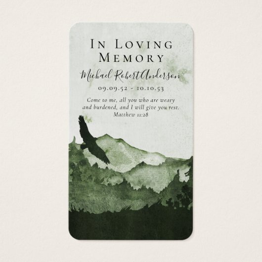 Gebirgskarte Foto Beerdigung (Vorderseite)