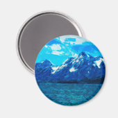 Gebirgskette Abstrakter Impressionismus Magnet (Vorderseite/Rückseite)