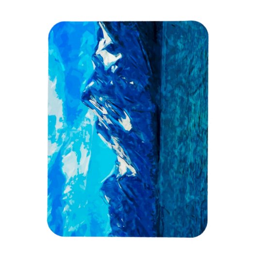 Gebirgskette Abstrakter Impressionismus Magnet (Vertikal)