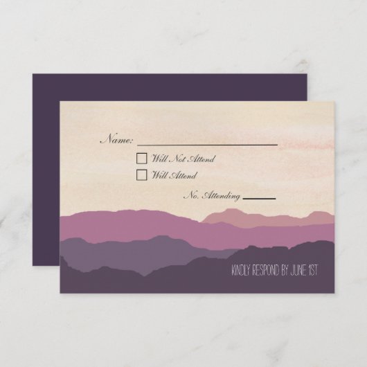 "Gebirgskette" Hochzeit RSVP Postcard 3.5"x5" (Vorne/Hinten)