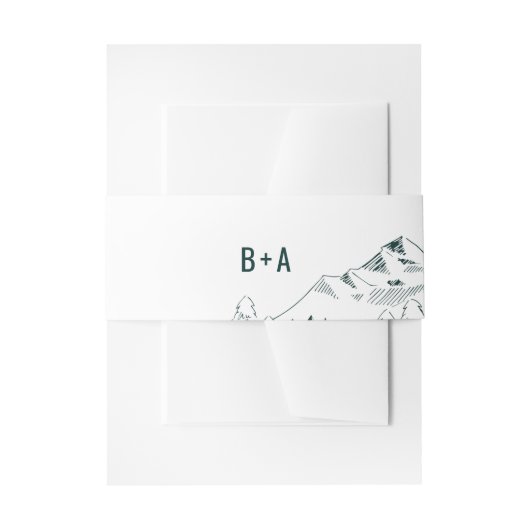 Gebirgskette Hochzeitsband Einladungsbanderole (Vorderseite Beispiel)