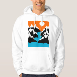 Gebirgsketten fließen entlang der Flusslandschaft Hoodie