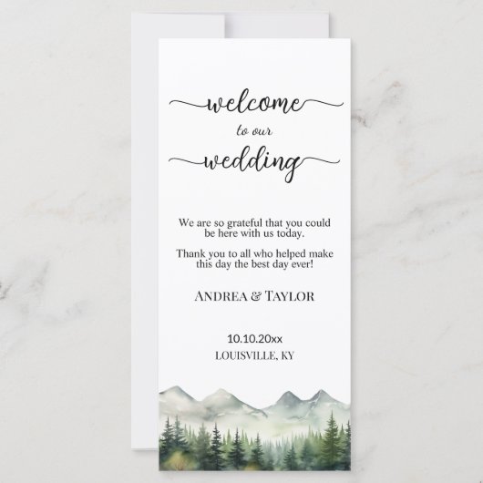 Gebirgskiefern Hochzeitsprogramm (Vorderseite)