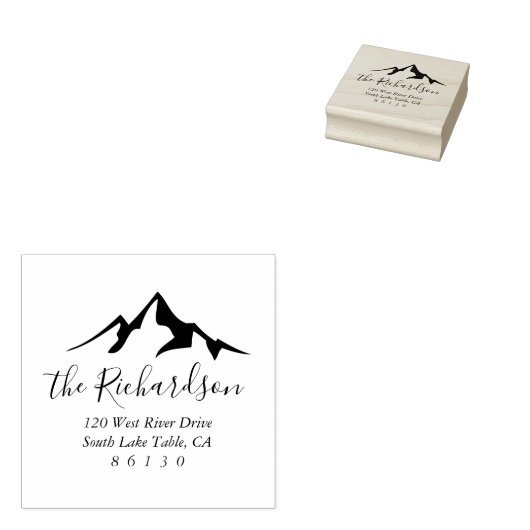 Gebirgskitzel Sonnenaufgang Rücksendeadresse Selbs Gummistempel (Stempel)