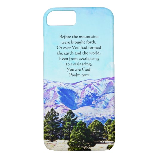 Gebirgskriptur Phone Case Psalm 90:2 (Rückseite)