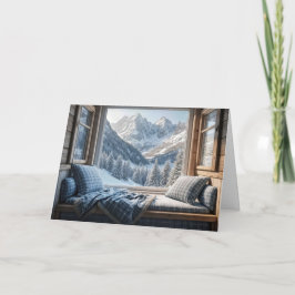 Gebirgslandschaft in einer Kabinenfenster Karte