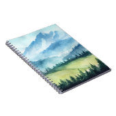 Gebirgslandschaft, künstlerische Aquarellmalerei Notizblock (Rechte Seite)