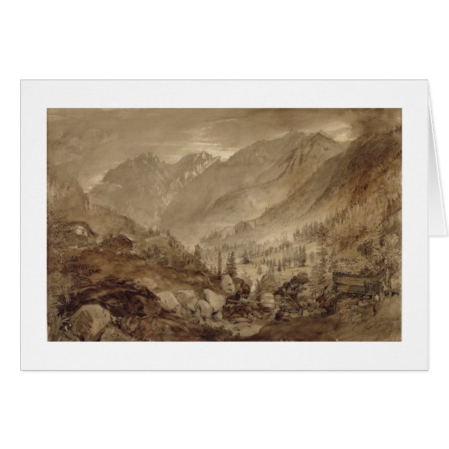 Gebirgslandschaft, Macugnaga, 1845 (Stift u. Braun (Vorderseite (Horizontal))