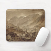 Gebirgslandschaft, Macugnaga, 1845 (Stift u. Braun Mousepad (Mit Mouse)