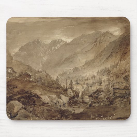 Gebirgslandschaft, Macugnaga, 1845 (Stift u. Braun Mousepad (Vorne)