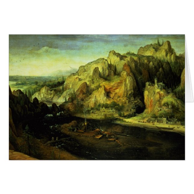 Gebirgslandschaft mit einem Überraschungsangriff, (Vorderseite (Horizontal))