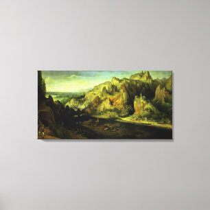 Gebirgslandschaft mit einem Überraschungsangriff, Leinwanddruck