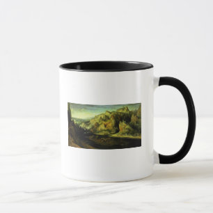 Gebirgslandschaft mit einem Überraschungsangriff, Tasse