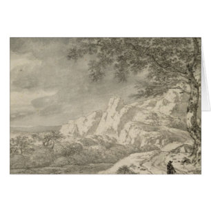 Gebirgslandschaft mit einem Wanderer