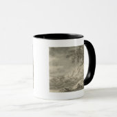 Gebirgslandschaft mit einem Wanderer Tasse (VorderseiteRechts)