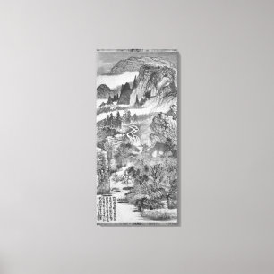 Gebirgslandschaft, nach Huang Gongwang 1671 Leinwanddruck
