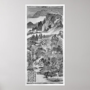 Gebirgslandschaft, nach Huang Gongwang 1671 Poster