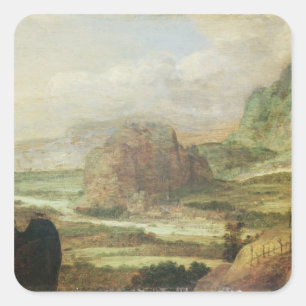 Gebirgslandschaft Quadratischer Aufkleber
