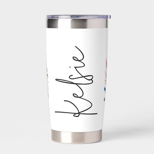 Gebirgslandschaft Wasserfarbe personalisiert Thermobecher (Links)