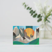 GebirgslandschaftsRetro Visitenkarte (Stehend Vorderseite)